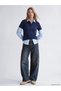 Alita City Lcw Jeans with a Difference in Color Indigo Denim Straight Boyfriend High Waist Narrow Leg Women's Jean Pants