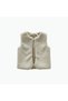 Girl's Cream Plush Vest Blouse and Skirt Set - 2