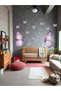2 Large Purple Half Butterflies, Children's Room, Glass, Wall Sticker; 50 X 100 cm - 3