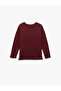 Cotton Long Sleeve Crew Neck Heart Embroidery Detail T-Shirt - 2