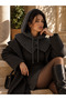 Women's Anthracite Knitwear Balaklava Neck Collar Byn09