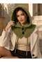 Women's Green Knitwear Balaclava Neck Collar Byn09 - 2