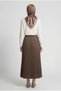 Pilisoley Pleated Bell Skirt with Elastic Waist, Standard Size, Cotton Dabıl Fabric - 2