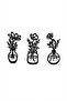 Flower Wall Decor, Black Wall Decor, 3-Piece Wall Art, Wooden Painting 34X15 cm - 7