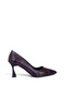 Women's Stiletto Printed Purple Plum Closed Pointed Toe Medium Heel F703 - 2