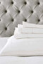 Siena Double Row Corded Supima Cotton Satin Flat Sheet - White, Double Size 230 × 275 cm