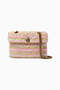 Classy Gold Tweed Mini Kensington 100% Leather Design Women's Shoulder Bag - Multi-Color
