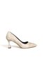 Women's Stiletto Printed Beige Closed Pointed Toe Medium Heel F703 - 2
