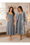 Patterned Dressing Gown Maternity Pajama Set Effortt - 2