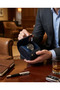 Genuine Leather Navy Blue Single Luxury Watch Roll and Travel Watch and Accessory Organizer Box
