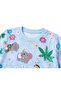 Girl Cotton Long-Sleeve Blue Crew Neck Pajama Set - 3