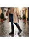 Women's Floral Patterned Rain Boots Black Waterproof Non-Slip Sole Medium Size - 5