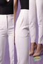 Women's High Waist Fabric Trousers – White Office Business Stylish Pants - 7