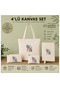 4-Piece Canvas Handmade Bag Set, Shoulder Bag, Book Cover, Wallet and Pen Holder, Bag Set, Book Bag, Gift Bag Set, Book Lover Gift, Organizer, Notebook Agenda Cover