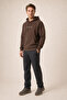 Kitell New Season Men's Regular Fit Cotton Hooded Sweatshirt Brown - 2