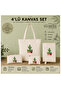 4-Piece Canvas Handmade Bag Set, Shoulder Bag, Book Cover, Wallet and Pen Holder, Bag Set, Book Bag, Gift Bag Set, Book Lover Gift, Organizer, Notebook Agenda Cover