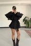 New Season Women's Oversize Belt Detailed Double-Breasted Collar Midi Trench Coat - 3