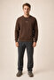 Forever New Season Men's Regular Fit Cotton Sweatshirt Brown - 2