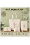 4-Piece Canvas Handmade Bag Set, Shoulder Bag, Book Cover, Wallet and Pen Holder, Bag Set, Book Bag, Gift Bag Set, Book Lover Gift, Organizer, Notebook Agenda Cover