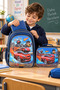Red Car Themed Luxury Glittery Elementary School Bag Set of 2 Domestic Production Backpack and Lunch Bag - 3