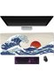 Gaming Mouse Pad with Japanese Wavy Design XXL 800 x 300 mm - Extended Mouse Pad with Japanese Aesthetic Design and Stitched Edges, Anti-Slip and Waterproof Mouse Pad for Gaming, Office, and Home - 2