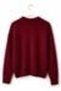 Burgundy Soft Textured Knitwear Crew Neck Oversize Ribbon Detailed Long Sleeve Sweater - 3