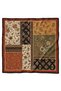 Set of 2 Vintage Patterned Women's Bandana Scarves – 50X50 Square Scarf with Patchwork Floral and Chain Motifs - 2