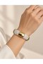 Pearl White Gold Detailed Flexible Bracelet Yrn-33