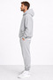 Men's Gray Oversize Hooded Tracksuit Set Relaxed Fit Jogger Bottom Top Set - 8