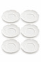 Porcelain 6-Piece Tea Plate Set 11 cm White Flower Shaped Serving Plate Set - 5