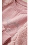 Girl's Pink Heart Stone Printed Plush Sleeve Crew Neck Sweatshirt T-Shirt - 3