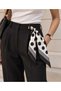 Black and White Polka Dot Scarf 50X50 cm Women's Scarf Hair Bag Neck Belt Accessory - 3