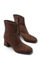 Women's Heeled Boots 00120025 Brown Suede - 3