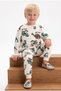 Skate Dino Boys' Cotton Pajama Set Beige