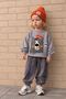 Cute Bear with Hat Printed Boys' 2-Piece Set - Gray - 3