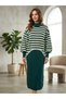 Women's Dress and Sweater Striped Knitwear Set