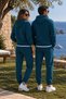 Balance Unisex Petrol Blue Hooded Zippered Tracksuit Set – Premium Couple Combination - 4