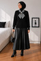 Knitwear Hijab Sweater with Scarf Brooch Accessory - 3