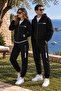 Balance Unisex Black Hooded Zippered Tracksuit Set – Premium Couple Combination - 3