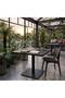 Modern Rectangular Conference Table Minimalist Design Durable Black Surface Metal Center Square Base Office Meeting Work Study