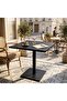 Modern Rectangular Conference Table Minimalist Design Durable Black Surface Metal Center Square Base Office Meeting Work Study - 3