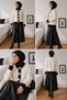 Stylish Cardigan-Looking Women's Knitwear Sweater with Floral Button Detail - 5