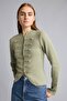 Fitted Crew Neck Zippered Crop Napoleon Cardigan I4121Ax26Au - 3