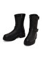 Women's Black Wonder Zippered Leather Boots 026Z100104 - 4