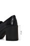 Women's Black Thick Heeled Tasseled Leather Loafer Af450018Dv - 4