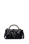 Women's Black Long Strap Quilted Shoulder Bag Ab20002553