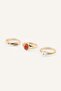 Women's Stone and Pearl Detailed 6-Piece Ring Set I1352Axns - 2
