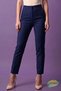 Women's High Waist Fabric Trousers – Pensli Zra Navy Blue Office Business Stylish - 8