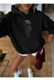 Unisex Women'S/Men's Hooded Sweatshirt with Pockets and Dotted Stone Design