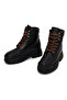 Women's Black Kitrich Lace-Up Thick-Soled Leather Boots 026Z100105 - 4